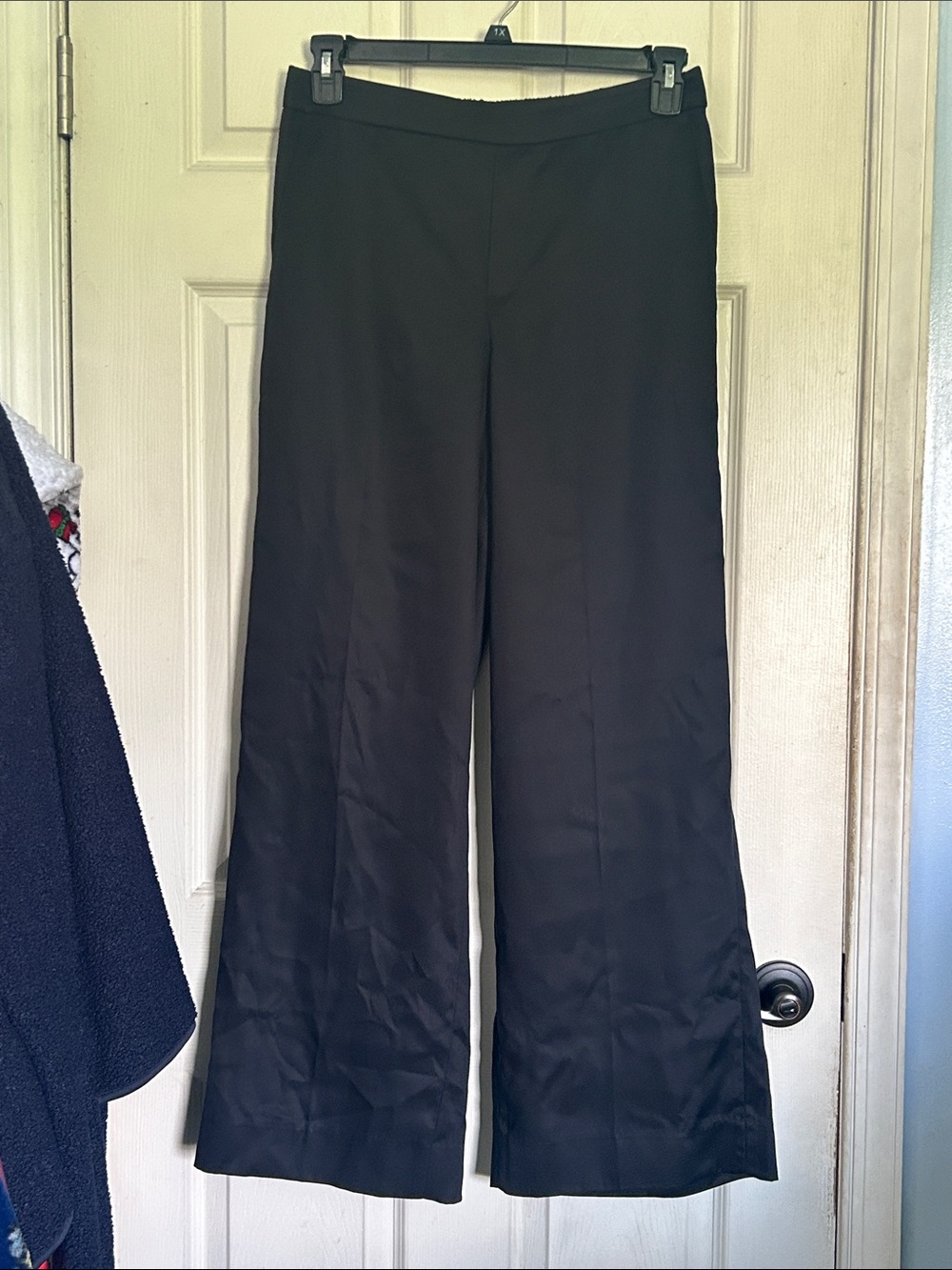 NWT Banana Republic Factory black sateen wide-leg pants size medium